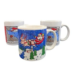 Christmas Coffee Mugs‎ Set of 3 Holiday Snowmen Christmas Tree Shoebox Greetings